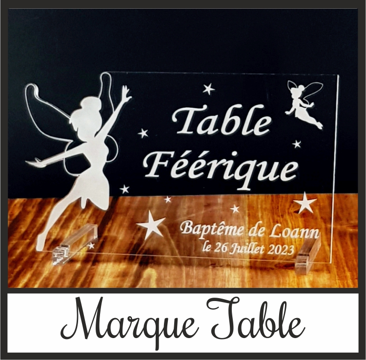 Marque Table gravé et personnalisé